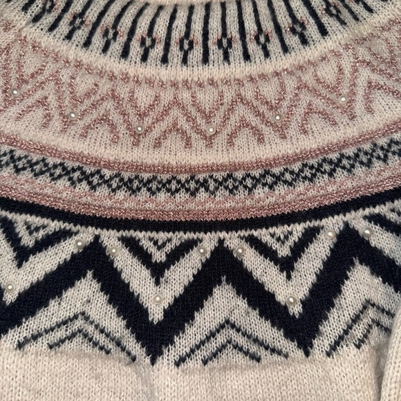 Maurice’s Festive Cozy Fair Isle Knit Sweater Size Small Embellished - Picture 3 of 7